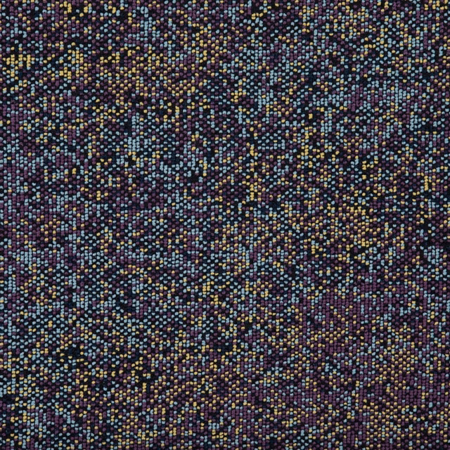 Dense lilac-purple weave with tiny teal, yellow and cream flecks