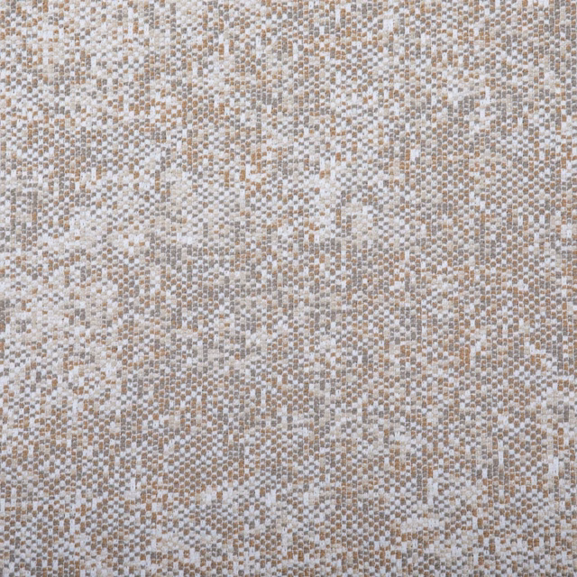 Warm naturel woven textile with pixel-like cream, taupe and beige flecks