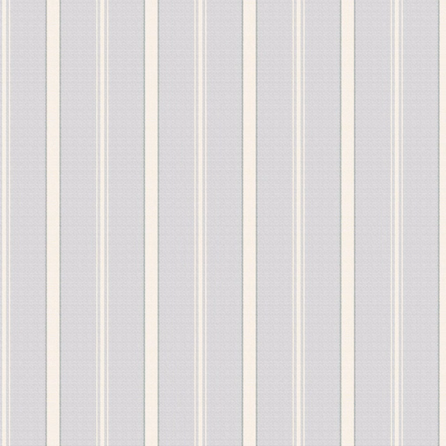 Pale blue-grey woven fabric with evenly spaced narrow ivory vertical stripes