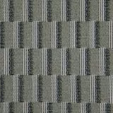 Muted celadon-green woven checks with charcoal and ivory vertical striping