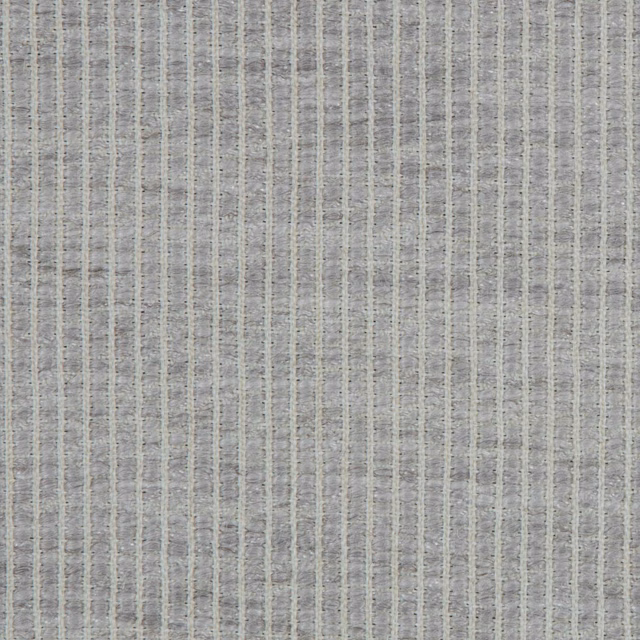 Cool silver-grey woven textile with fine vertical ribs and subtle horizontal slubs