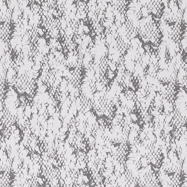 Ecru textile with charcoal-black broken markings and a fine textured surface