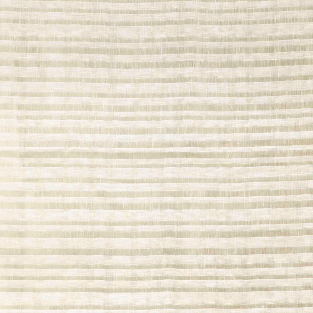 Pale ivory fabric with softly irregular beige horizontal stripes and a fine woven texture