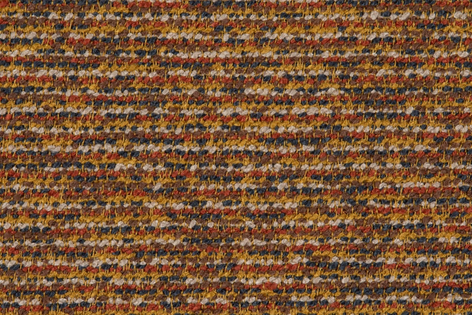Close-up of ochre, rust, cream and charcoal horizontal textured weave