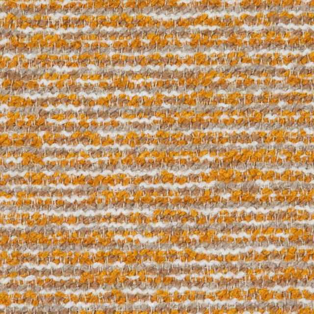 Close-up of ochre, cream and grey nubby horizontal woven bands