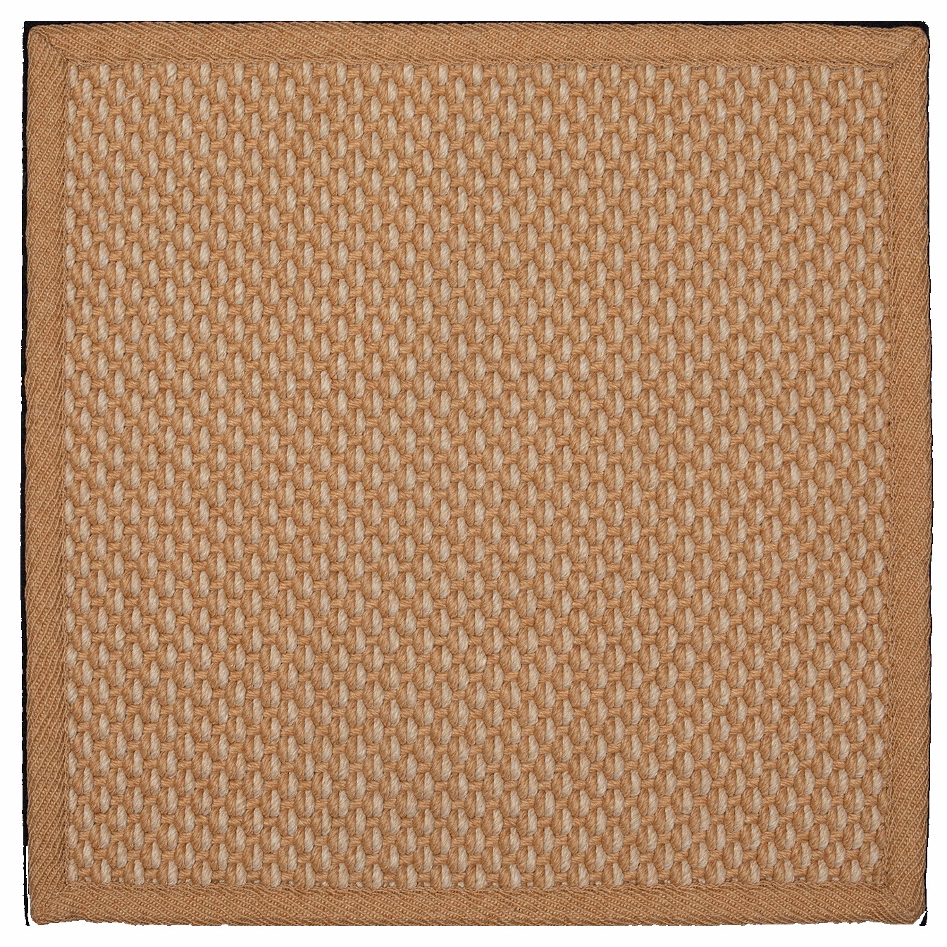 Warm camel-brown fabric swatch with pale raised braided loops in vertical rows