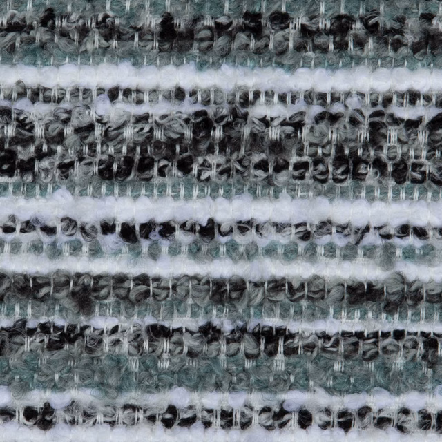 Charcoal blue-grey textile with irregular pale horizontal stripes and looped texture