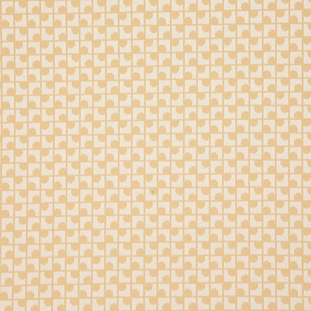 Warm ivory fabric with a small sand-coloured geometric interlocking pattern