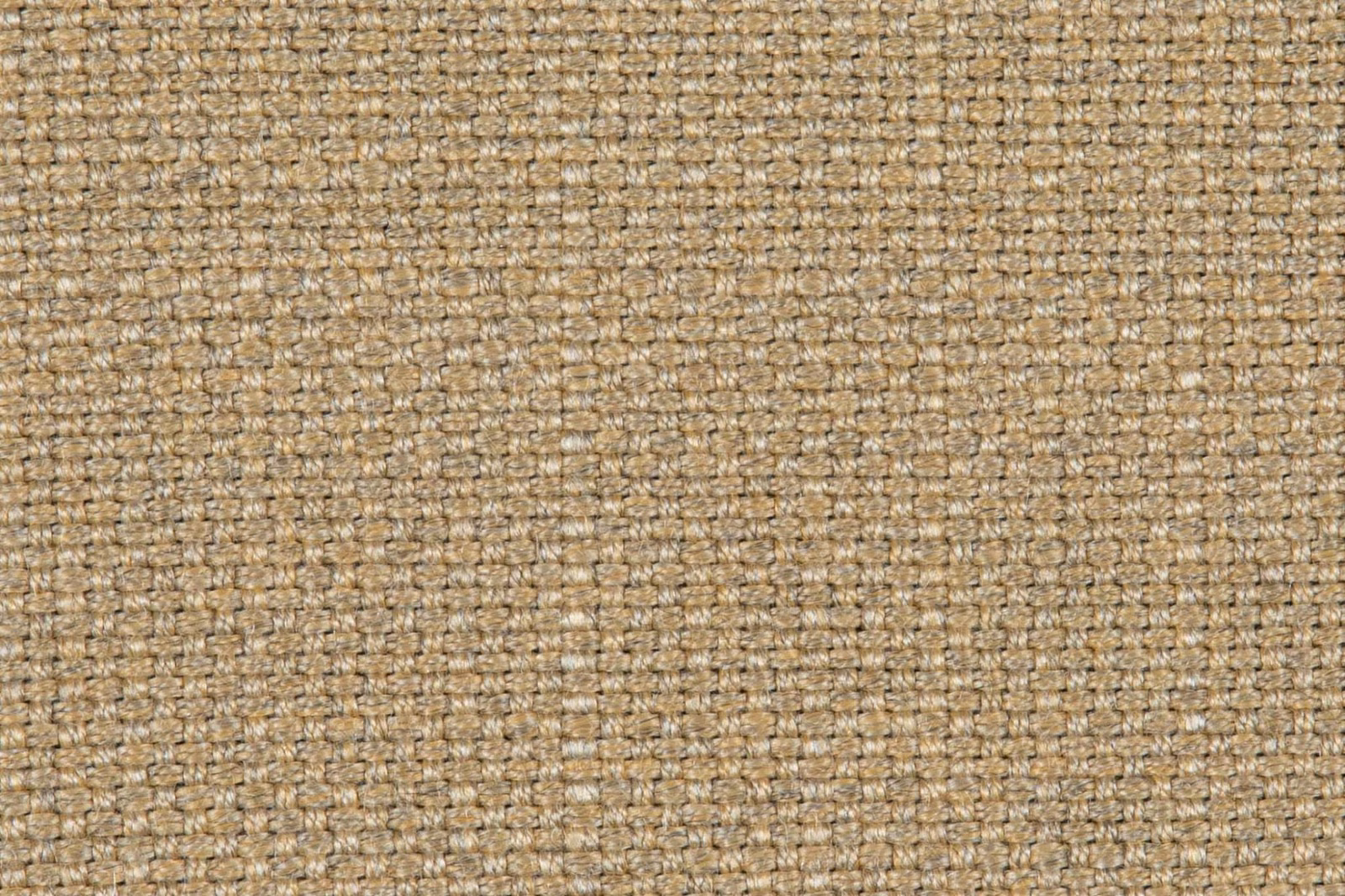 Close view of warm oat-beige woven textile with flecked horizontal texture