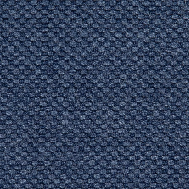 Deep denim-blue woven swatch with tiny blue-grey textured loops