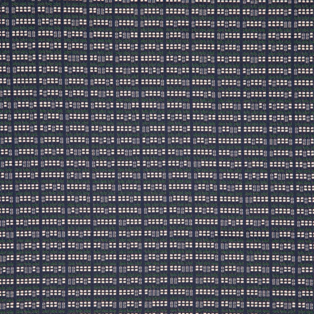 Dark forest-green grid weave with pale grey-lilac dashes and charcoal lines