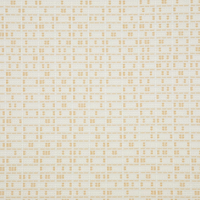 Warm ivory woven fabric with a fine broken ochre grid and softly textured surface