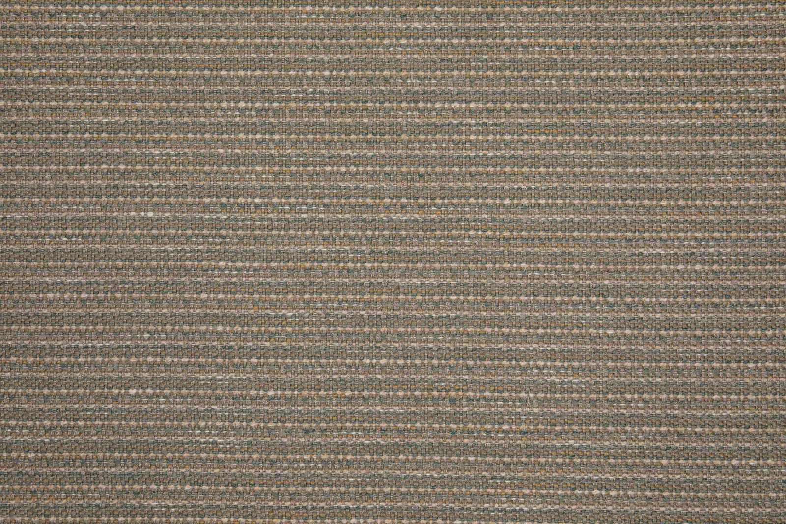 Muted agave green woven textile with fine taupe and brown horizontal texture