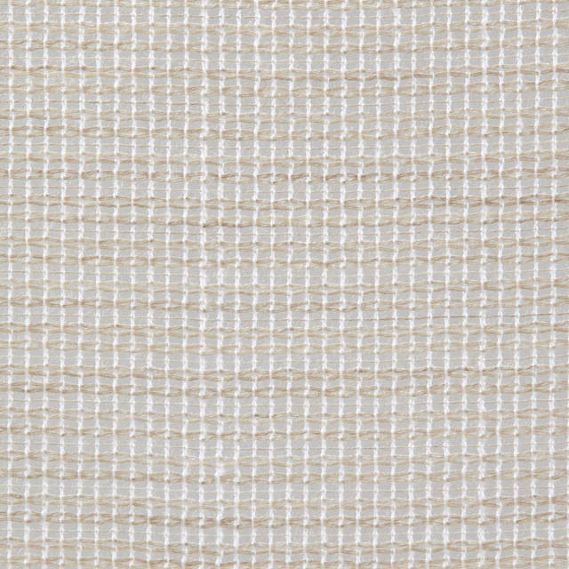 Chalky cream woven swatch with fine vertical ribs and taupe flecks