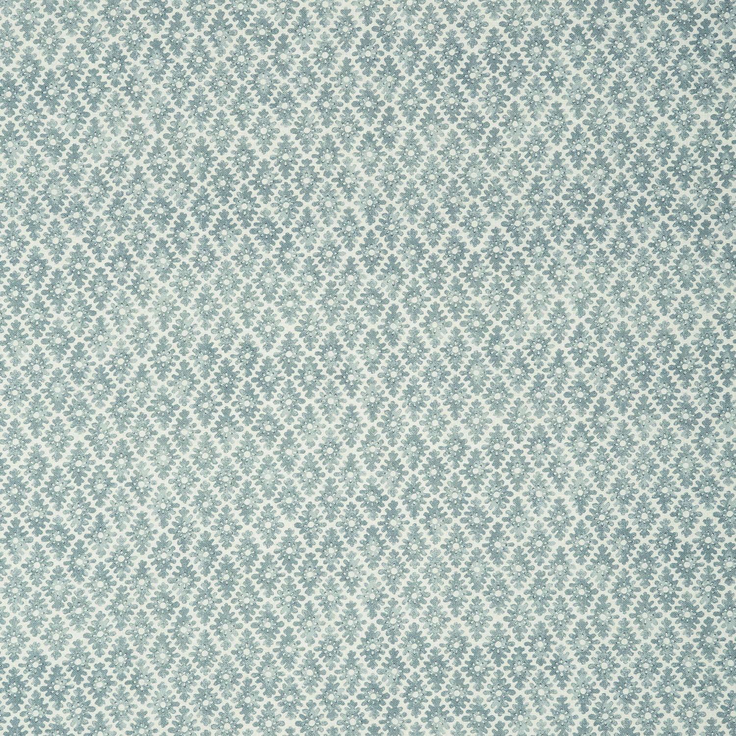 Pale sea-green linen with a tiny floral trellis pattern on a light ground