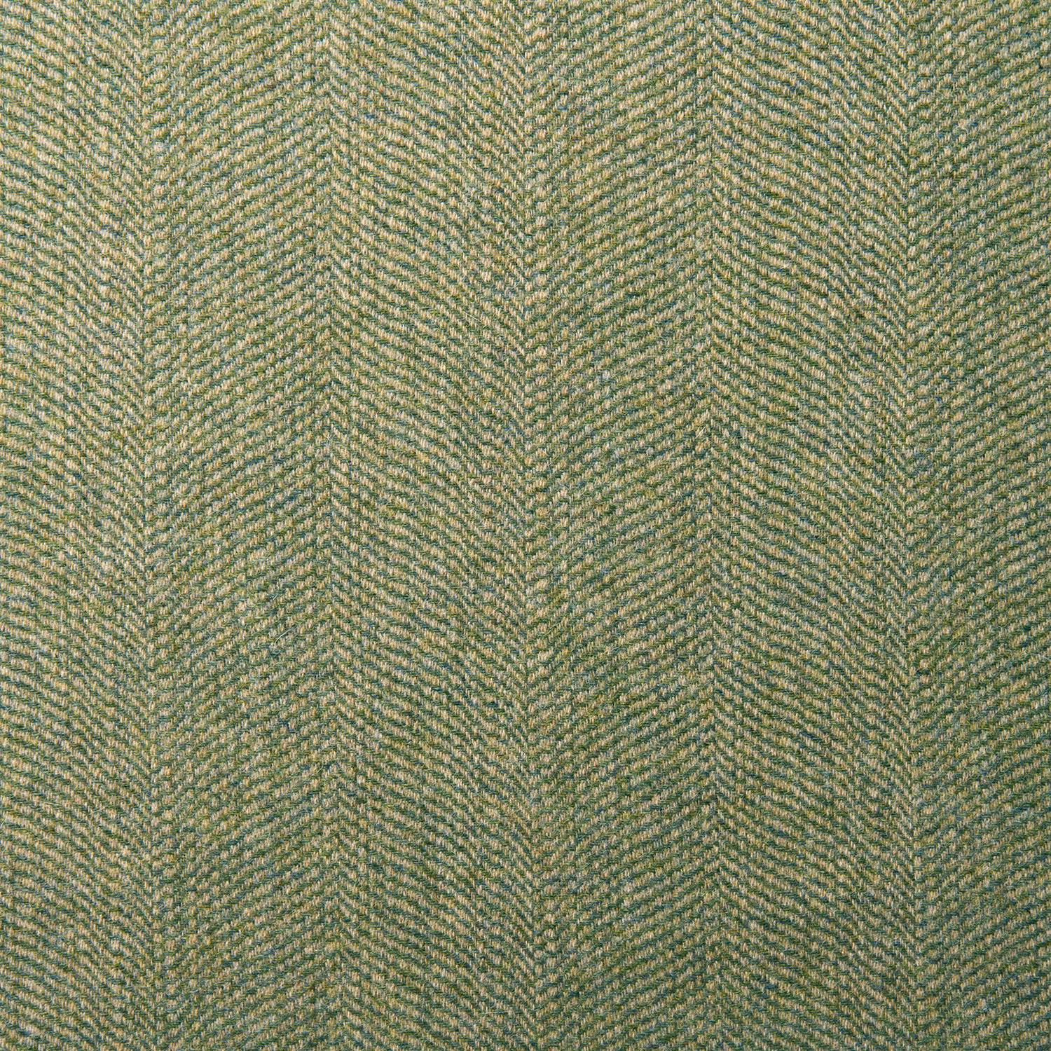 Muted limegrass and aqua-green herringbone weave with softly flecked wool texture