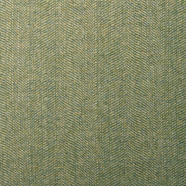 Muted limegrass and aqua-green herringbone weave with softly flecked wool texture