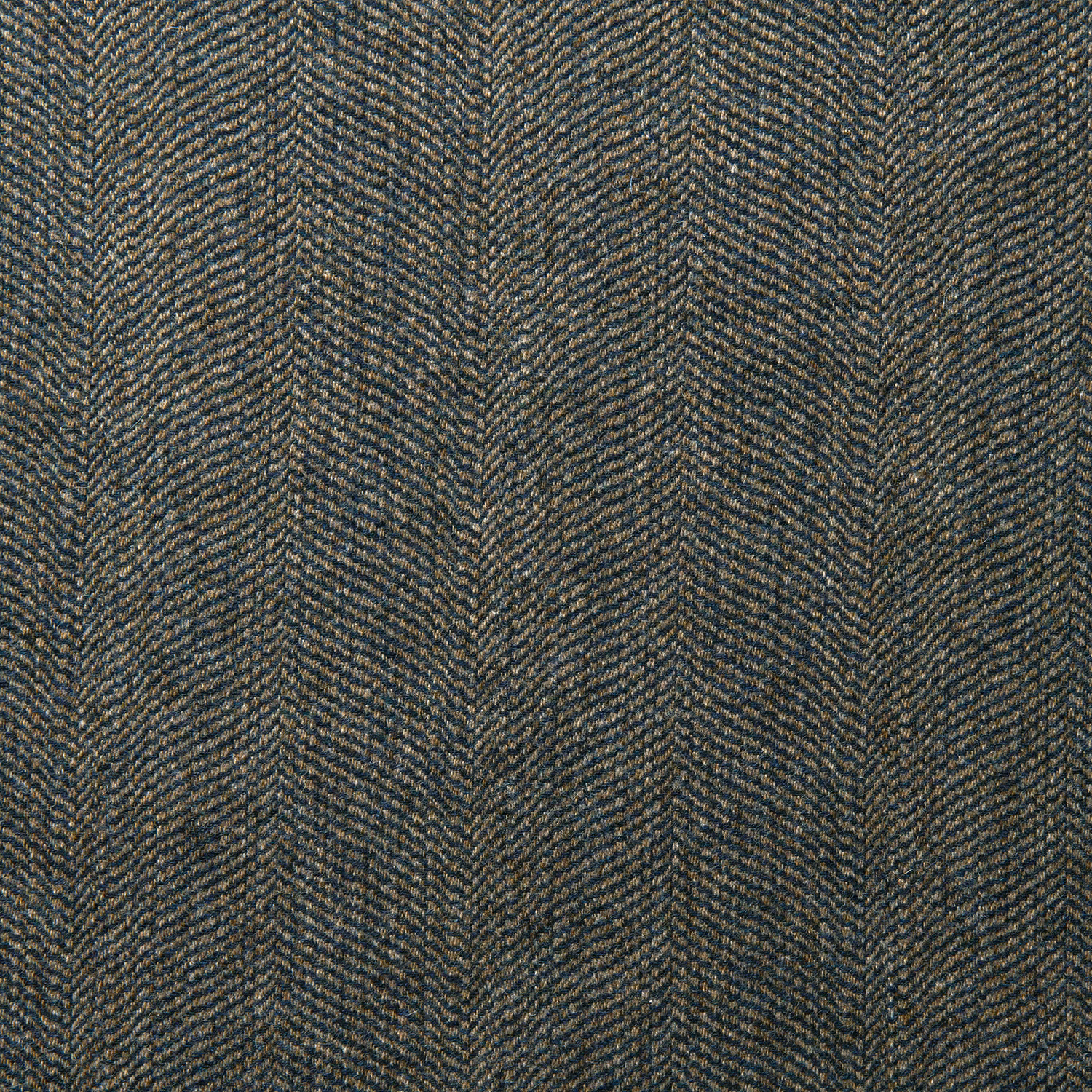Deep midnight blue-grey wool with a tightly woven, flecked herringbone texture