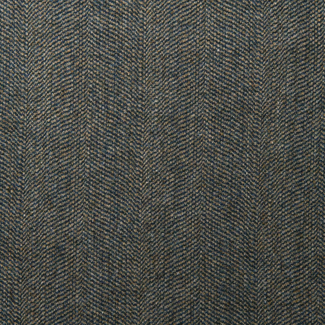 Deep midnight blue-grey wool with a tightly woven, flecked herringbone texture