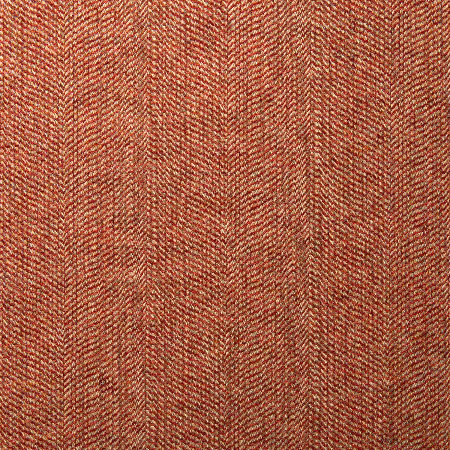 Warm russet wool herringbone with fine brown flecks and tactile chevron weave