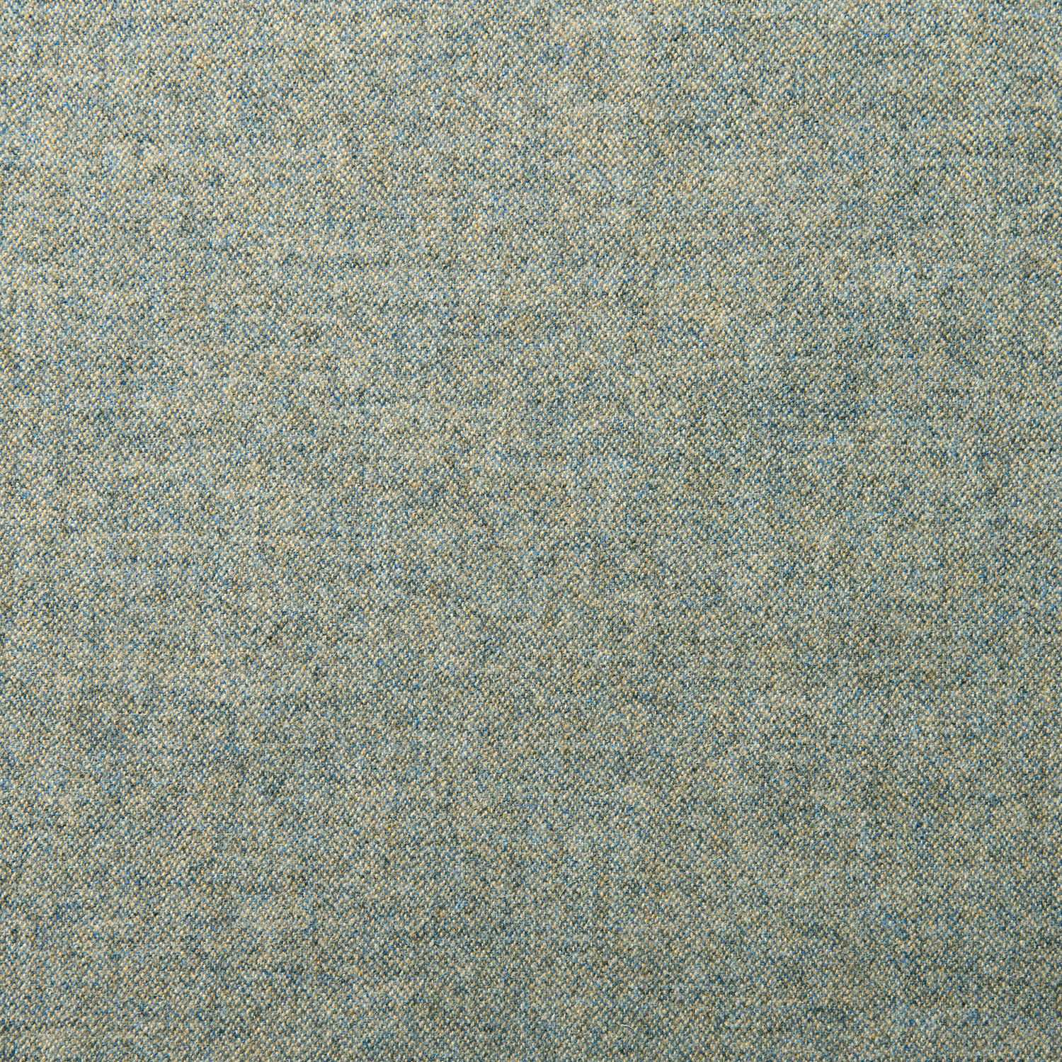 Muted blue-teal wool weave with lilac and beige flecks in a softly mottled surface