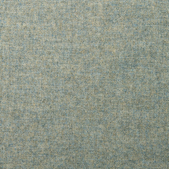 Muted blue-teal wool weave with lilac and beige flecks in a softly mottled surface