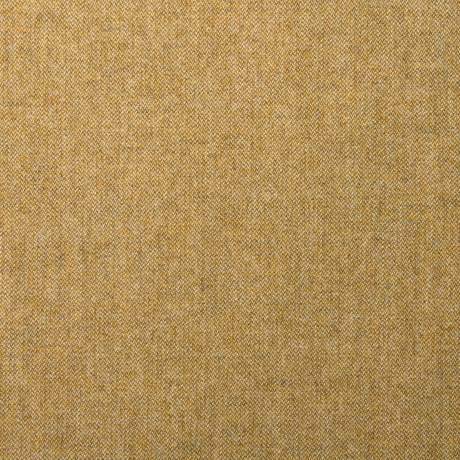 Close-up of warm harvest-gold wool with a fine diagonal woven texture and bronze flecks