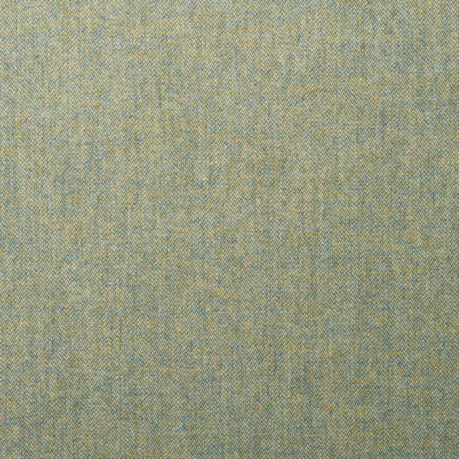 Close view of softly mottled aqua-green wool weave with pale straw flecks