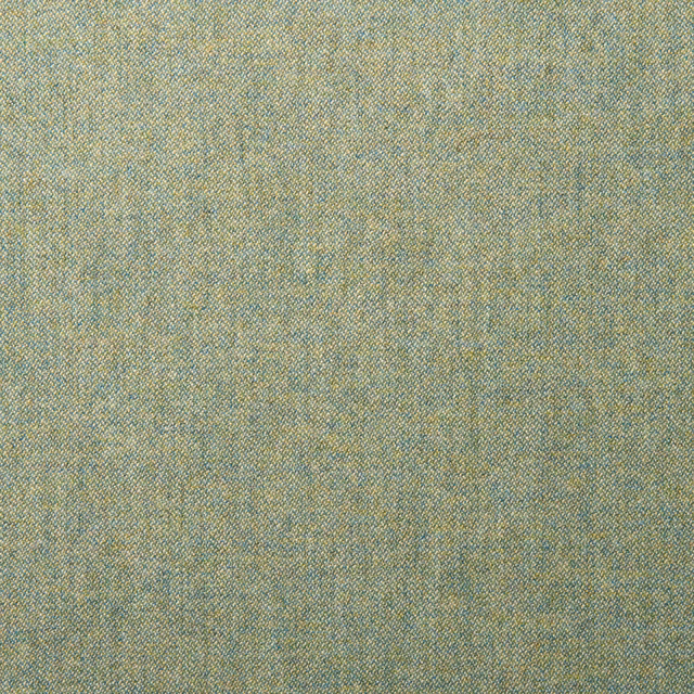 Close view of softly mottled aqua-green wool weave with pale straw flecks