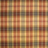 Rust, olive and cream woven wool plaid with charcoal and burgundy check lines