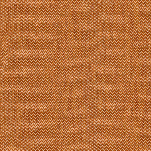 Close-up of warm mango-orange herringbone woven upholstery fabric