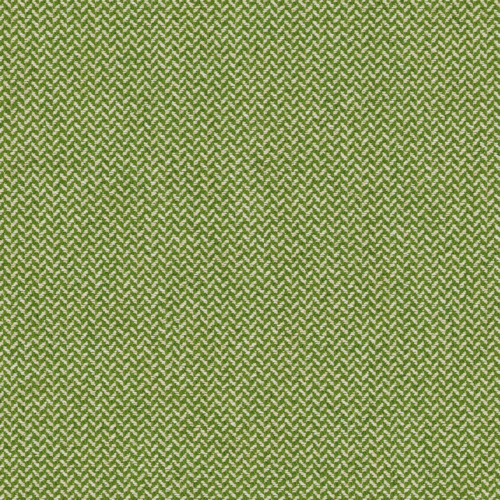 Fresh spring green herringbone woven fabric with small cream flecks