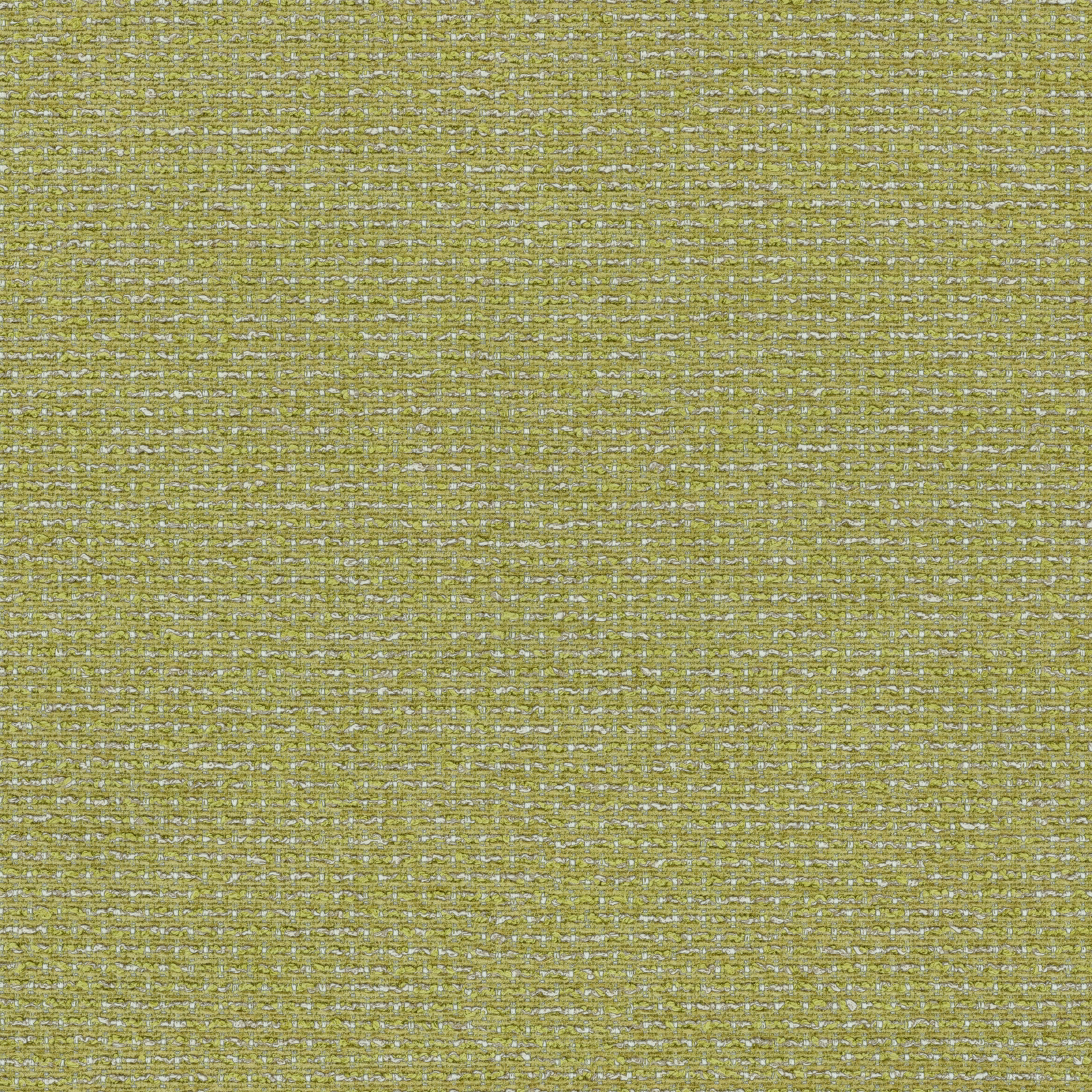 Close-up of chartreuse woven upholstery fabric with fine pale slubs and a subtle textured grain