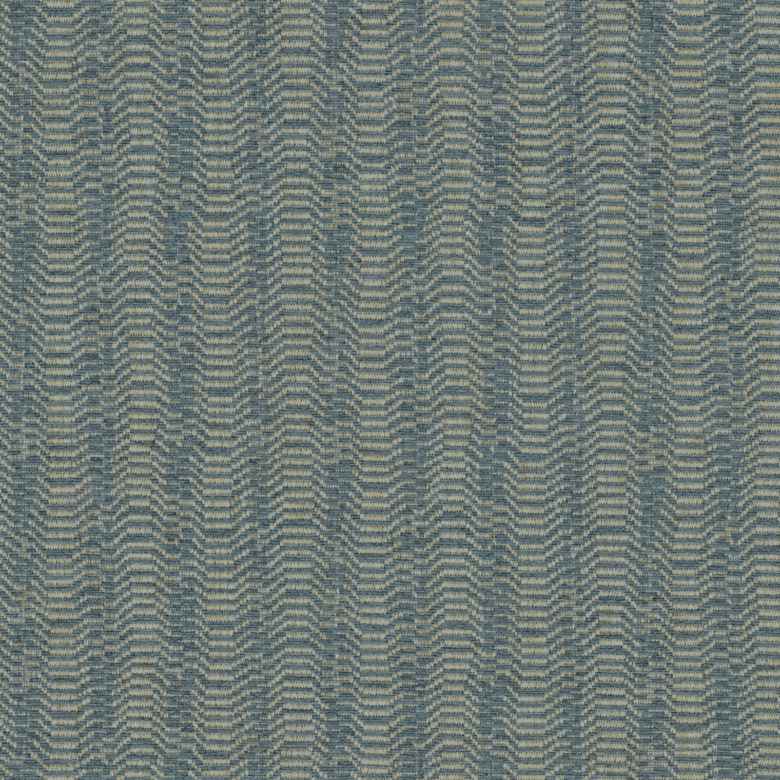 Blue-grey woven chevron fabric with pale thread highlights and textured surface