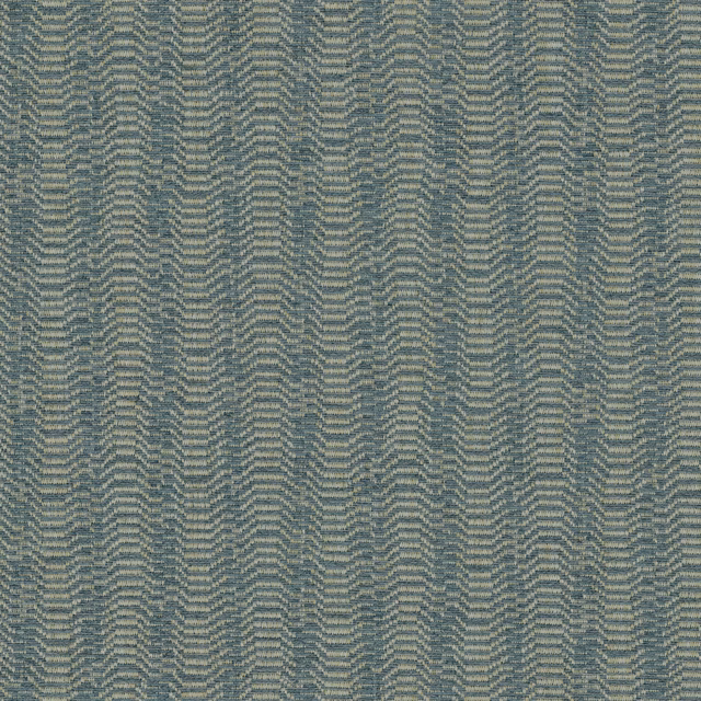 Blue-grey woven chevron fabric with pale thread highlights and textured surface