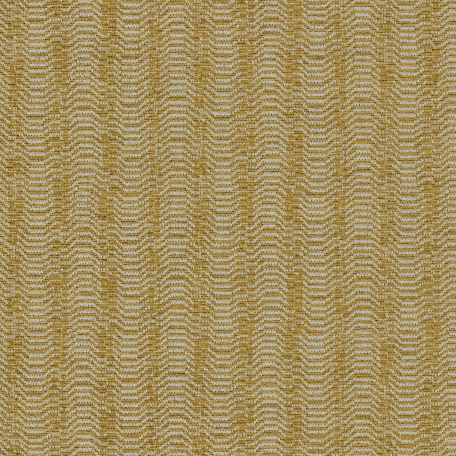 Honey gold chevron-woven upholstery fabric with a textured zigzag pattern