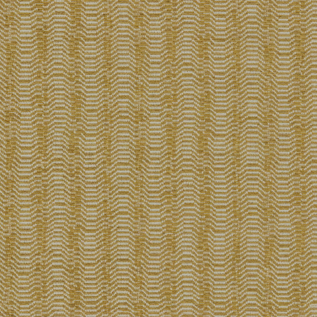 Honey gold chevron-woven upholstery fabric with a textured zigzag pattern