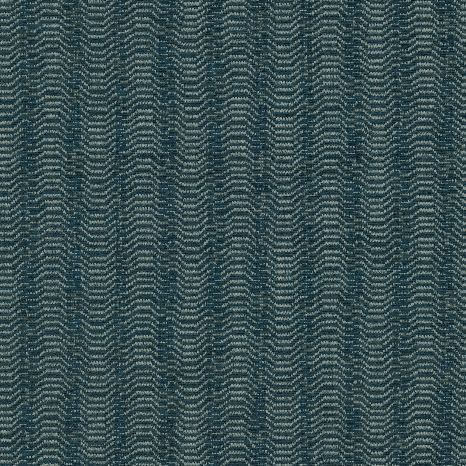 Deep sapphire woven upholstery fabric with narrow zigzag stripe pattern