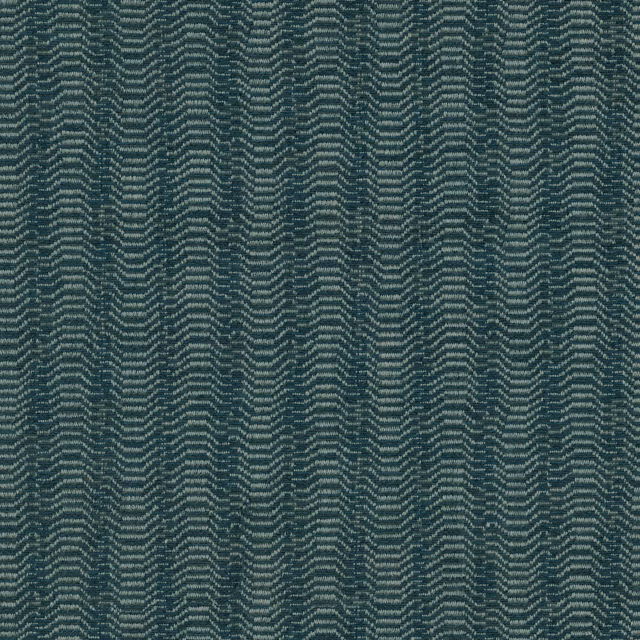 Deep sapphire woven upholstery fabric with narrow zigzag stripe pattern