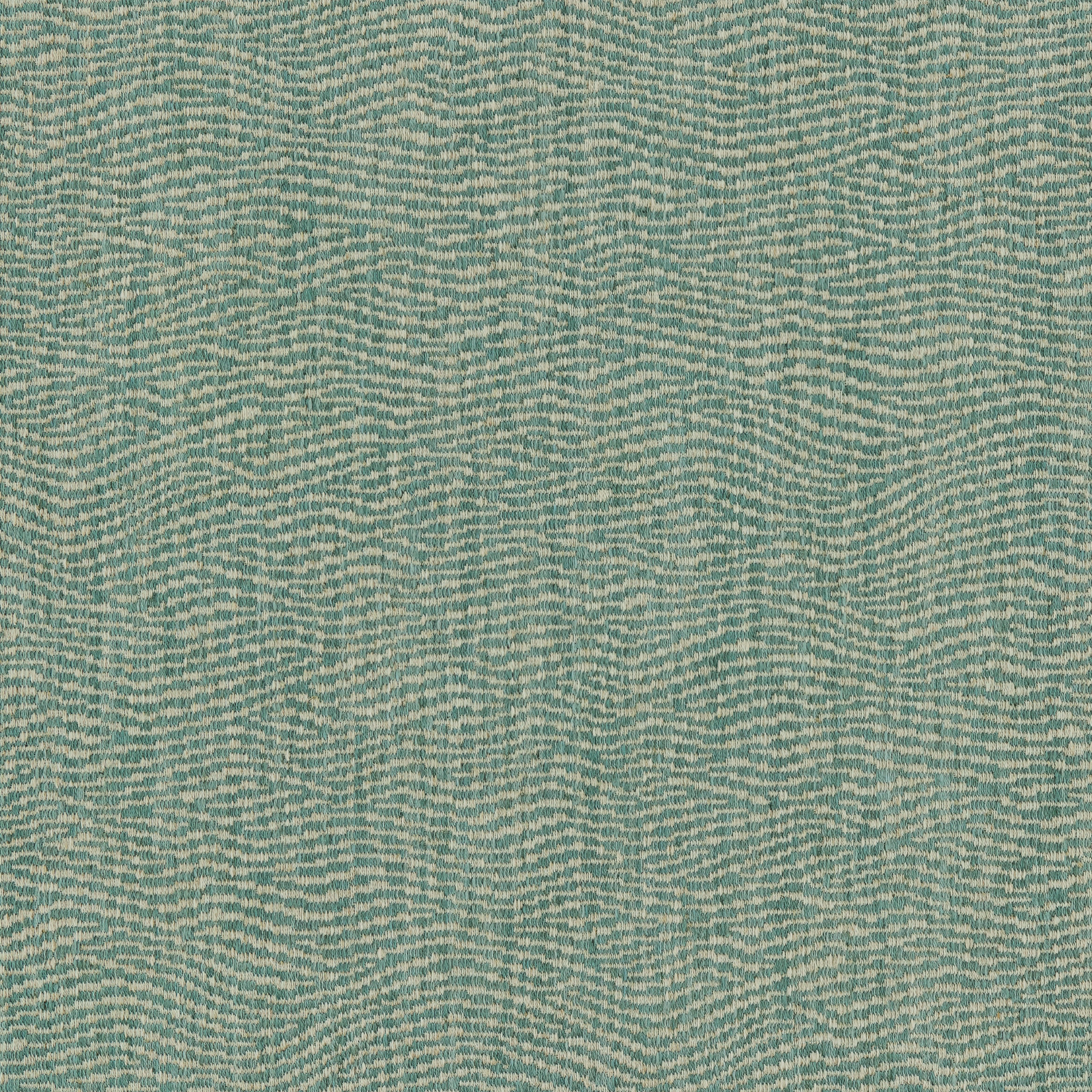 Seafoam teal textured fabric with fine wavy woven stripes