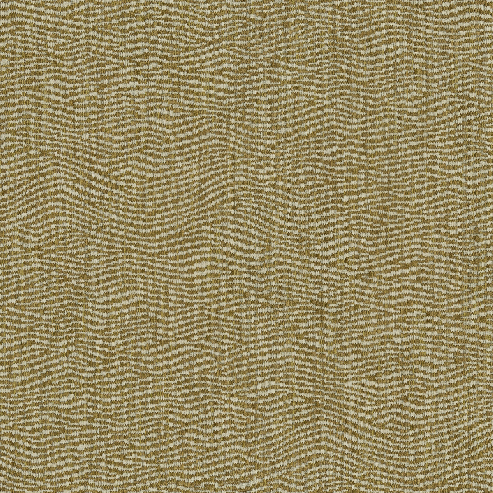 Olive and sand small-scale woven fabric with a subtle wavy texture