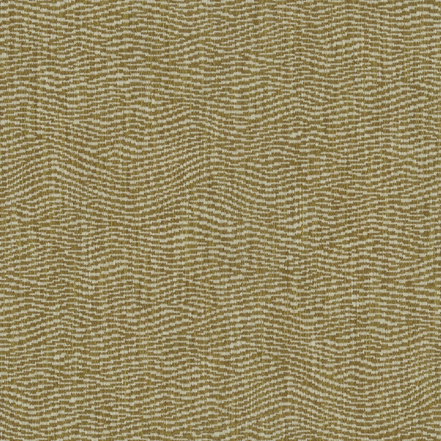 Olive and sand small-scale woven fabric with a subtle wavy texture
