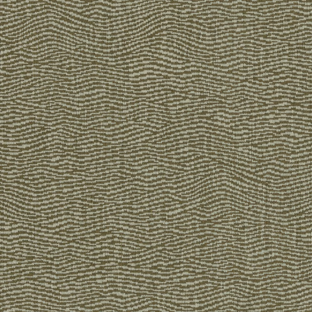 Olive-brown abstract woven fabric with fine horizontal ripples