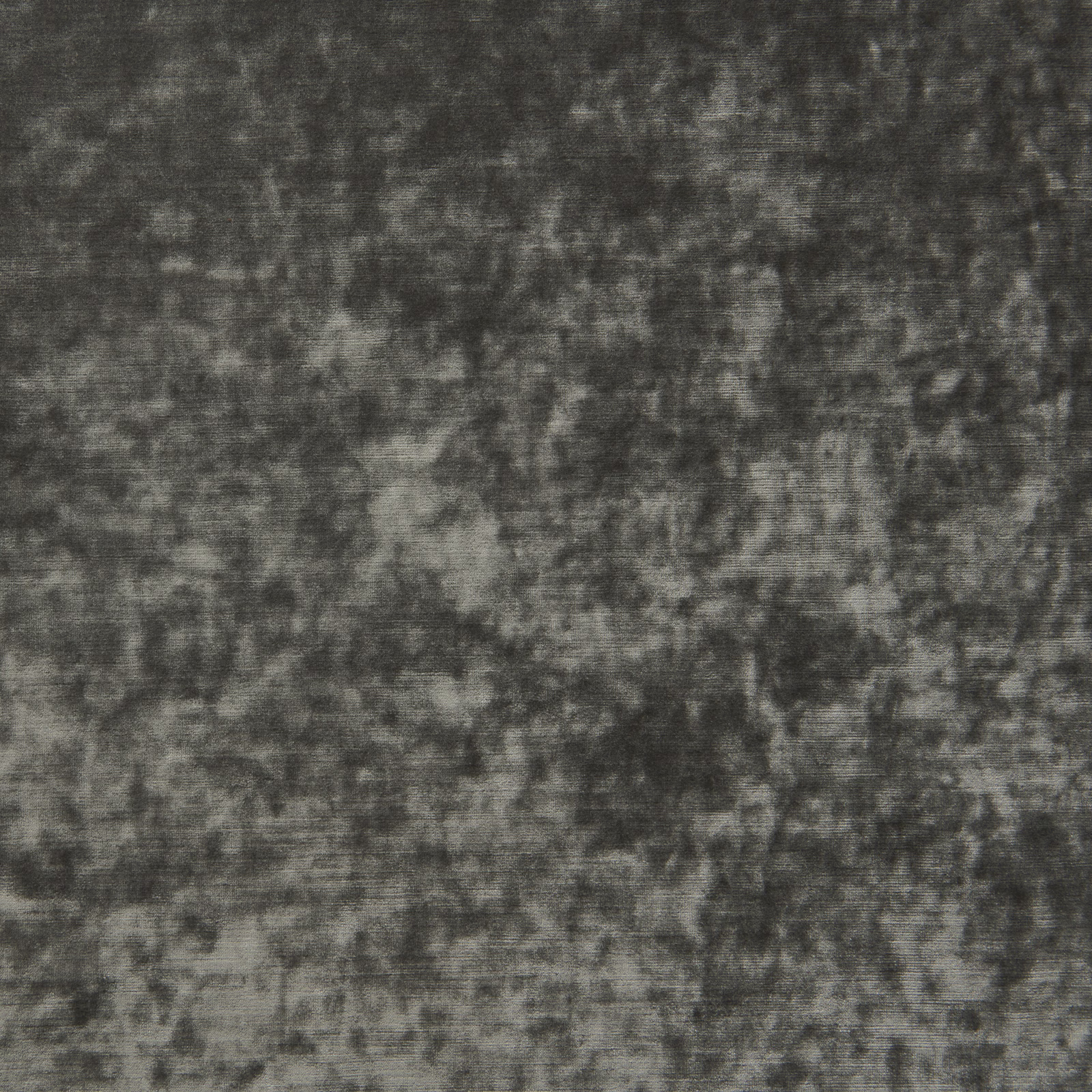 Mottled charcoal ash-grey velvet with cloudy taupe highlights and a softly brushed pile