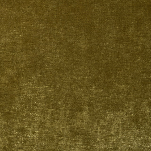 Olive-gold saffron velvet swatch with softly mottled nap and bronze sheen
