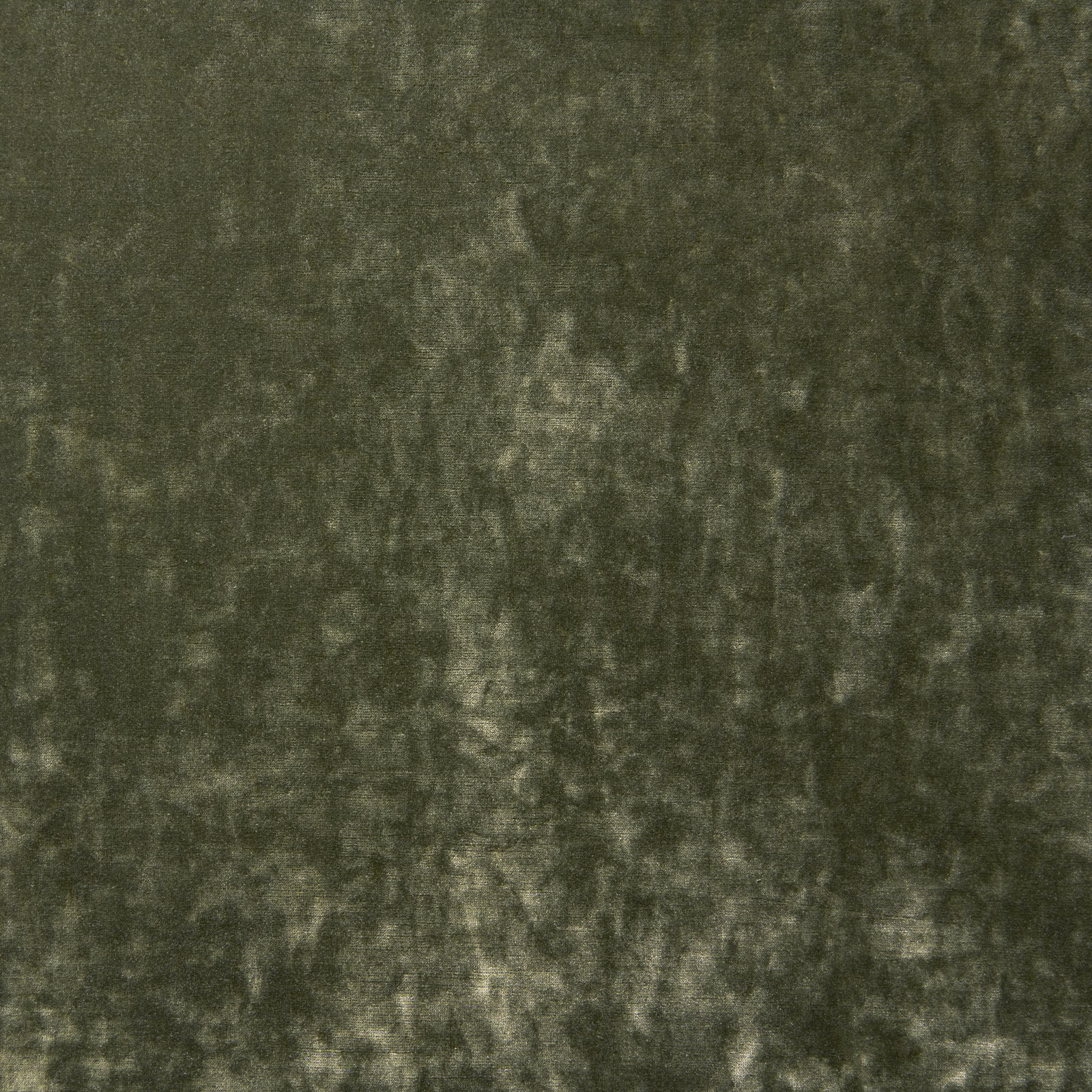 Dark sage green velvet with cloudy olive mottling and a softly brushed, light-catching pile