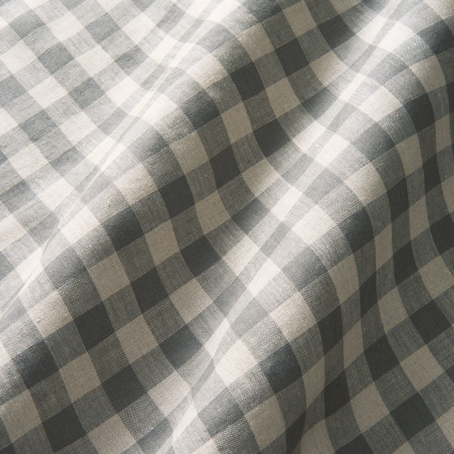 Dove grey and charcoal checks in a softly textured linen weave
