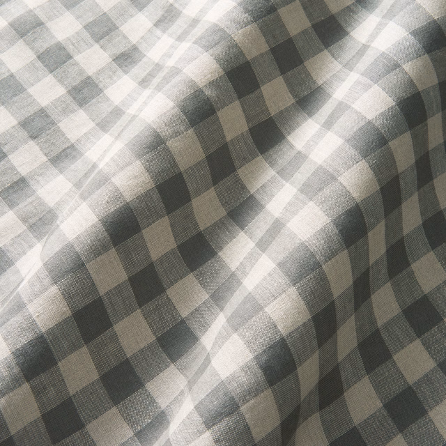 Dove grey and charcoal checks in a softly textured linen weave