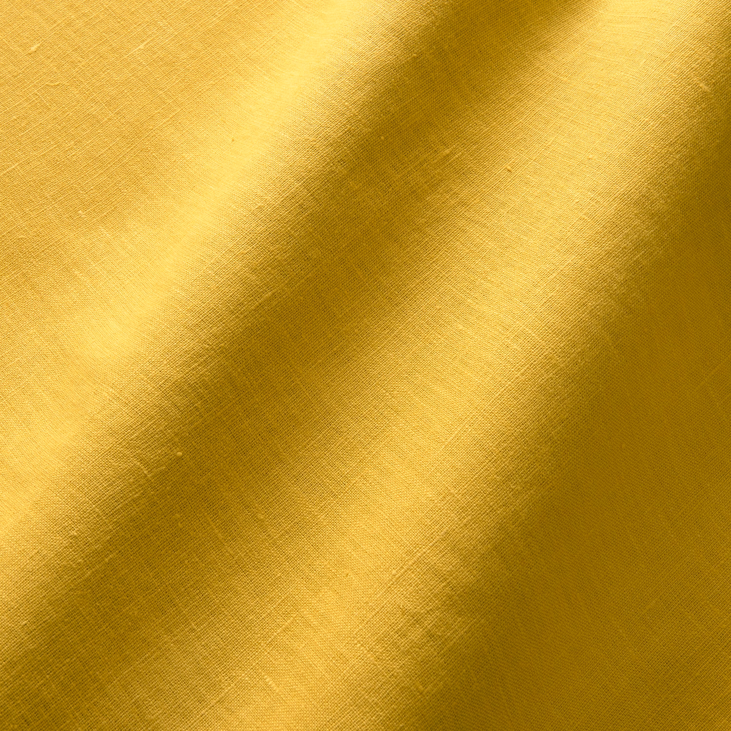 Warm canary-yellow linen plain weave with softly shaded gold tonal variation
