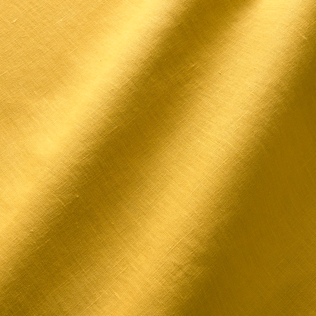 Warm canary-yellow linen plain weave with softly shaded gold tonal variation